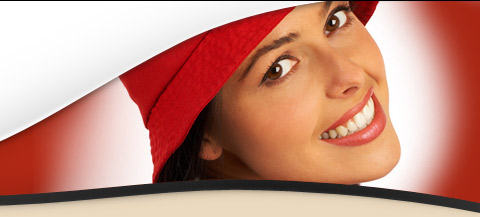 woman in red hat