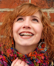 teen girl wearing braces